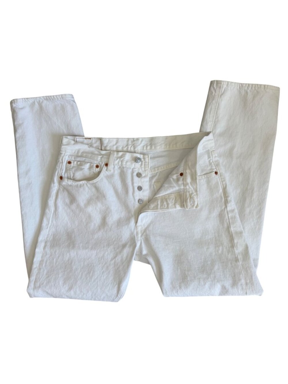 Levi’s 501 Men's Size 33 x32 White Jeans Signature Buttonfly Straight Leg